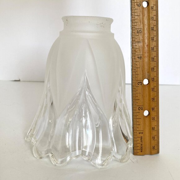 Frosted Glass Light Cover Shade Tulip Style Clear 5in Diameter Replacement - Picture 8 of 10